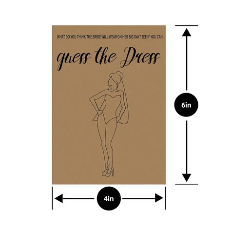 Bridal Shower Games - Guess the Dress Bridal Shower Game for 50 Guests ...