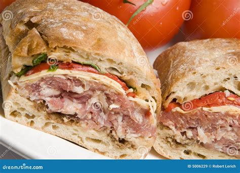 Gourmet Sandwich on Ciabatta Bread Stock Image - Image of prosciutto ...