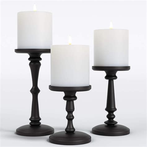 Matte Black Candle Holders Set of 3 - Metal Candle India | Ubuy