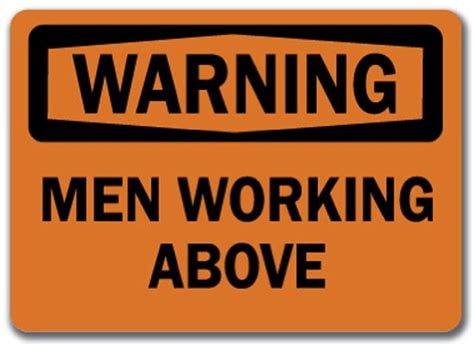 SignMission Warning Sign - Men Working Above - 10" x 14" OSHA Safety ...