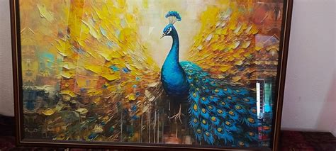 WALLCHITRA Peacock Painting for Wall Decoration Big Size (Without Frame ...