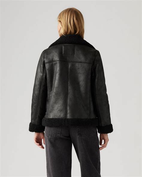 Faux Shearling Moto Jacket - Black | Levi's® US