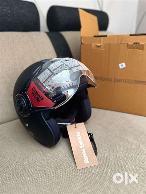 Royal Enfield Open Face MLG Riding Helmet with Clear Visor Matt Black ...
