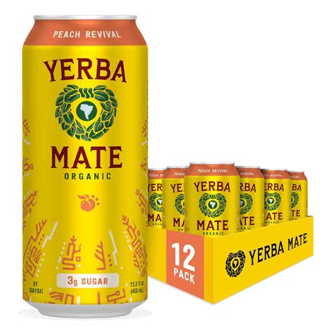 Yerba Madre Organic Yerba mate Energy Drink Alternative, Peach Revival ...