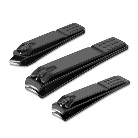Adulahi Nail Clippers Set Black Matte Stainless Steel Fingernail ...