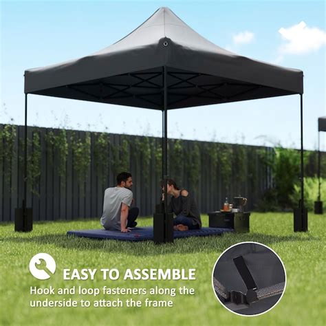 Outsunny 10ft x 10ft Canopy Cover with Weight Bags UPF50+ Pop Up Canopy ...