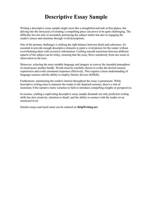 Descriptive Essay Format 的图像结果