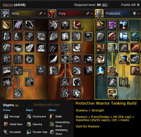 Protection Warrior Builds - GotWarcraft.com