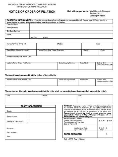2004-2026 Form MI DCH-0839 - Blank Fillable Template | Fill Out, Print ...