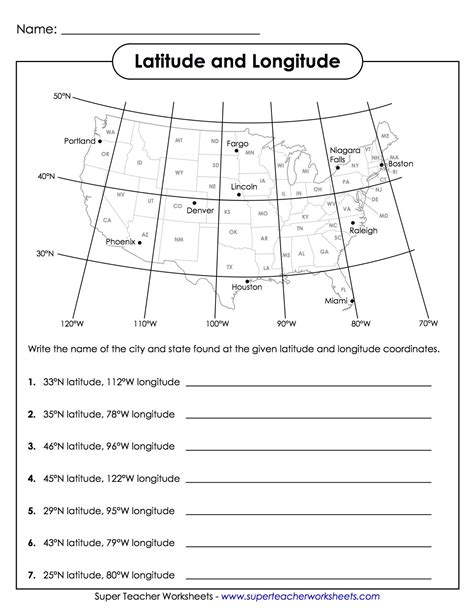 Latitude And Longitude Coordinates Worksheet - Free Worksheets Printable