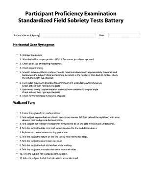 Field Sobriety Proficiency Test Sheet - Fill and Sign Printable ...