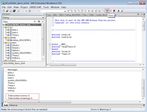 Using EVAL-ADICUP360 with IAR and Keil IDEs [Analog Devices Wiki]