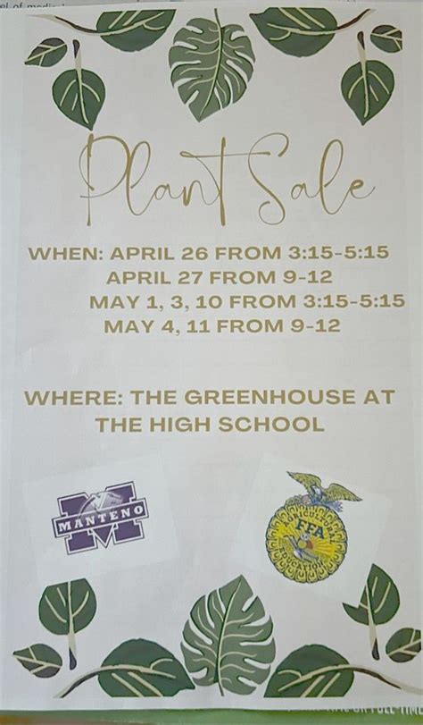 FFA Plant Sale, 443 N. Maple St., Manteno, IL, United States, Illinois ...