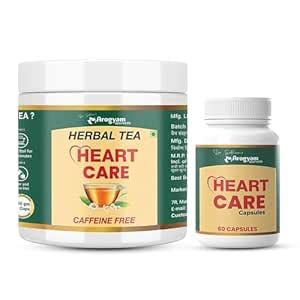 Buy Arogyam Ayurveda Heart Care Capsules & Herbal Tea Combo Online at ...