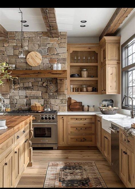 Rustic Kitchen with Wooden Cabinets