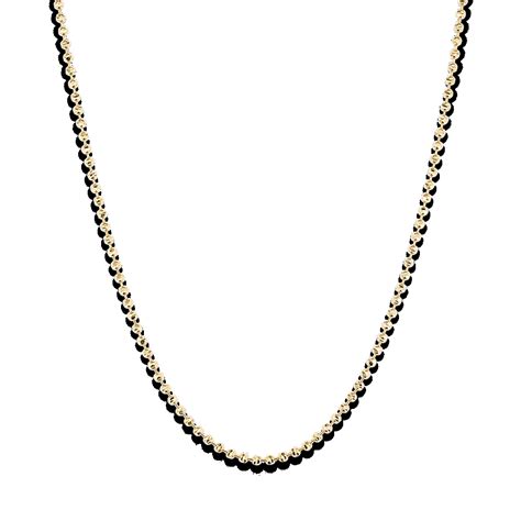 22'' 14K Yellow Gold Diamond-Cut Bead Chain (2mm) | Shane Co.