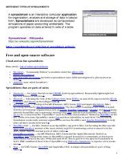 Image result for Types of Spreadsheet