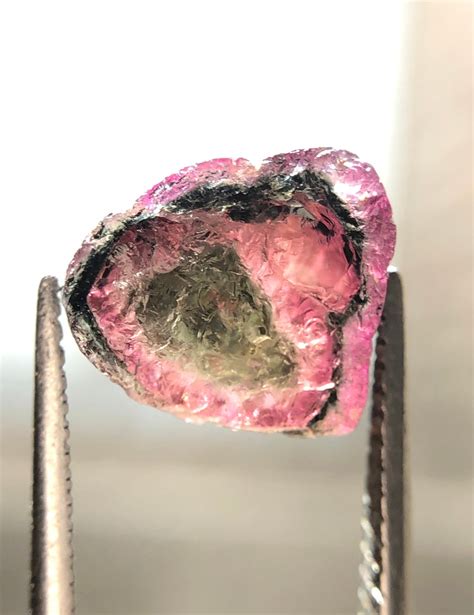 Buy Natural Pink Green Tourmaline Rough, Watermelon Tourmaline ...