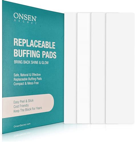 Onsen Nail Buffer Block Replacement Pads - 3 Way Buffing Smooth Shine ...