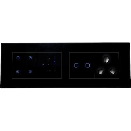 TEQOOZ® 8 Modular WiFi Smart Switch Board (Black): 4 Switch + 1 Fan + 2 ...