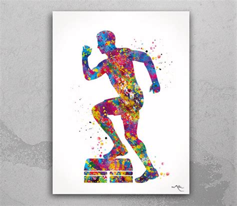 Buy Watercolor Step Board Exercise Print, Gym Fitness Art-2426 Online ...
