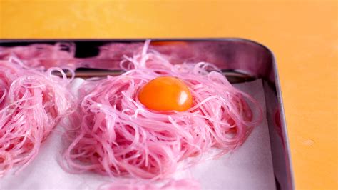 Rice Noodle Egg Nests with Sesame Slaw | Tastemade
