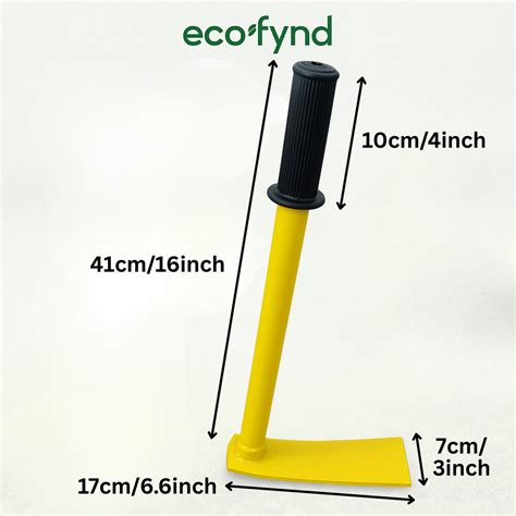 Heavy Duty Garden Hand Hoe with 16 inch Handle – Yellow – Ecofynd
