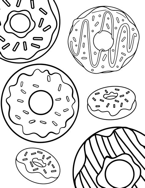 Cute Donut Coloring Pages for Kids and Adults