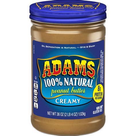 Adams Natural Smooth Creamy Peanut Butter, 36-oz - Walmart.com