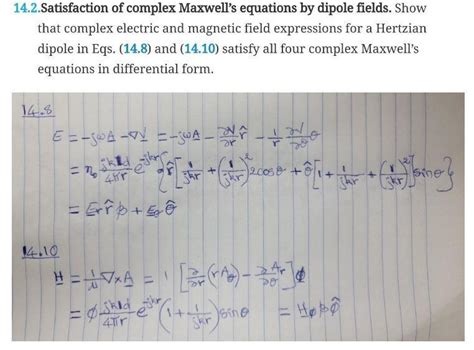 Satisfaction of complex Maxwell's equations by dipole fields. Show that ...