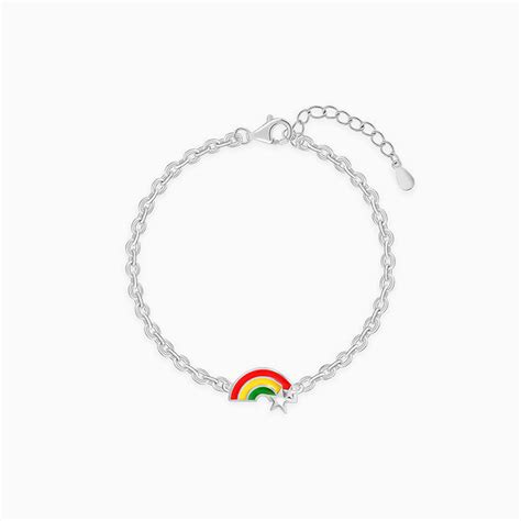 Silver Rainbow Hug Kids Bracelet | GIVA Jewellery – GIVA
