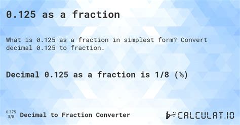 0.125 as a fraction - Calculatio