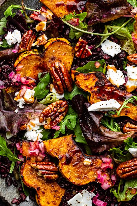 Winter Squash Salad Vegan Wild Rice And Butternut Squash Salad With