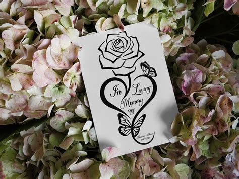 Buy In Loving Memory Rose Svg, Heart Butterfly Memorial Svg Png, in ...