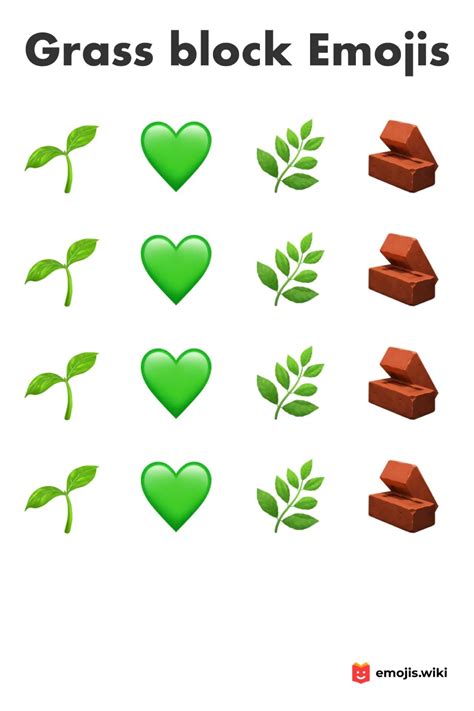 🌱💚🌿 Grass Block Emojis Collection