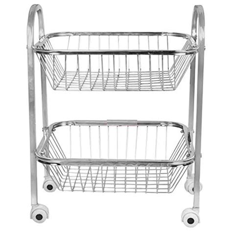 Q13® Stainless Steel Fruit & Vegetable 2 Layer (Tier) Stand Kitchen ...