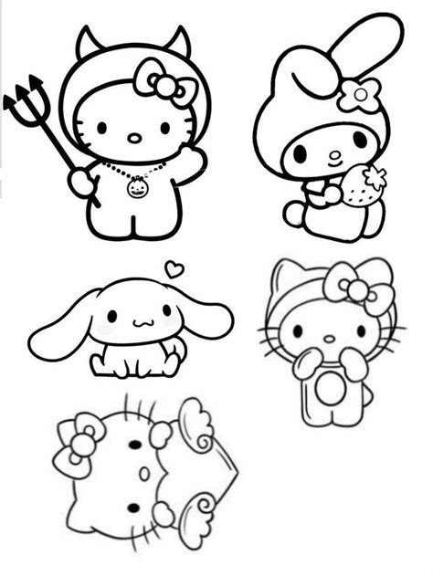 template drawing | Hello kitty colouring pages, Hello kitty drawing ...