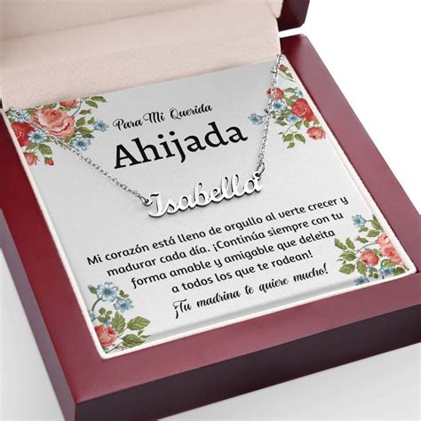 Spanish Goddaughter Gift, Ahijada Collar Carta, Regalo De Madrina ...