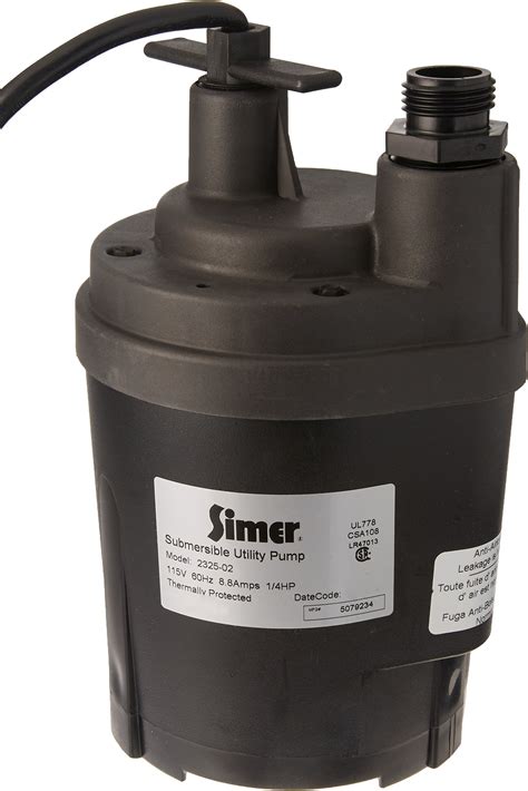 Buy Simer 2325 1/4 HP Submersible Utility Pump , Black Online at ...