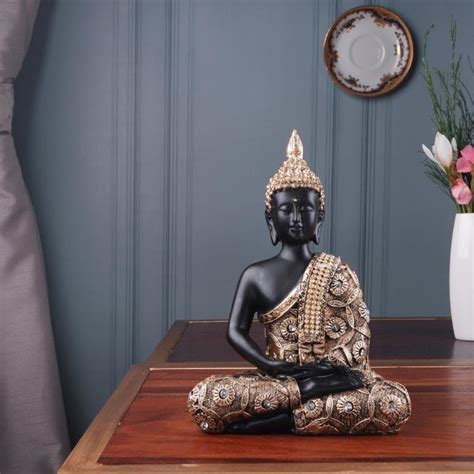 Buy Dhyanmudra Buddha Showpiece - Black Online in India | Vaaree