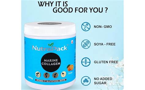 Nutrapack Marine Collagen Powder for Men & Women With Biotin, Vitamins ...