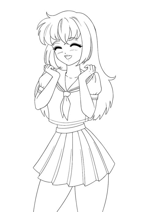 Anime girl outline Images - Free Download on Freepik