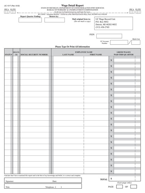 MI CIS UC 1017 Form - Fill Online, Printable, Fillable, Blank - pdfFiller