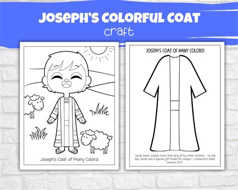 Joseph's Colorful Coat Craft, Sunday School Activity, Kids Church Craft, Bible Verse Coloring ...