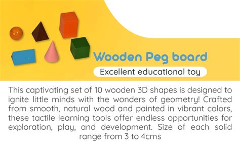 Buy Kidken Montessori Geometrical Solids | Pack of 10Pc Wooden Solids ...