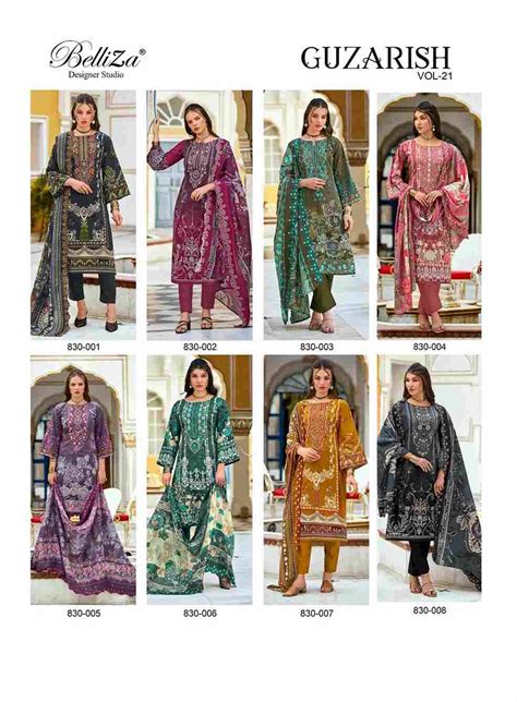 GUZARISH VOL-21 BY BELLIZA 830-001 TO 830-008 SERIES BEAUTIFUL STYLISH ...