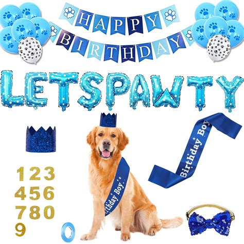 Dog Birthday Party Supplies Dog Birthday Hat Birthday Boy Sash Happy ...