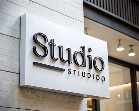 A sign for a building that says studio studio studio studio | Premium ...