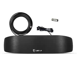 ANTOP Amplified Indoor AM FM Antenna, 50 Mile Radio Antenna with Built ...