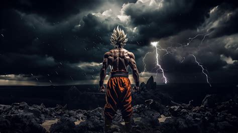 Super Saiyan Wallpaper 4K, Goku, Dragon Ball, Cinematic